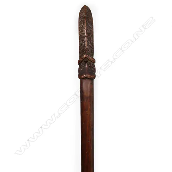 A 19thC Māori carved wooden taiaha,